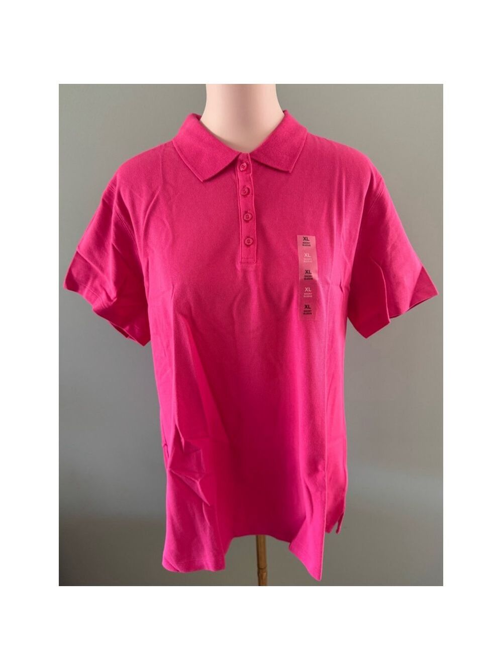 Women's Karen Scott Pink Polo Shirt Size XL